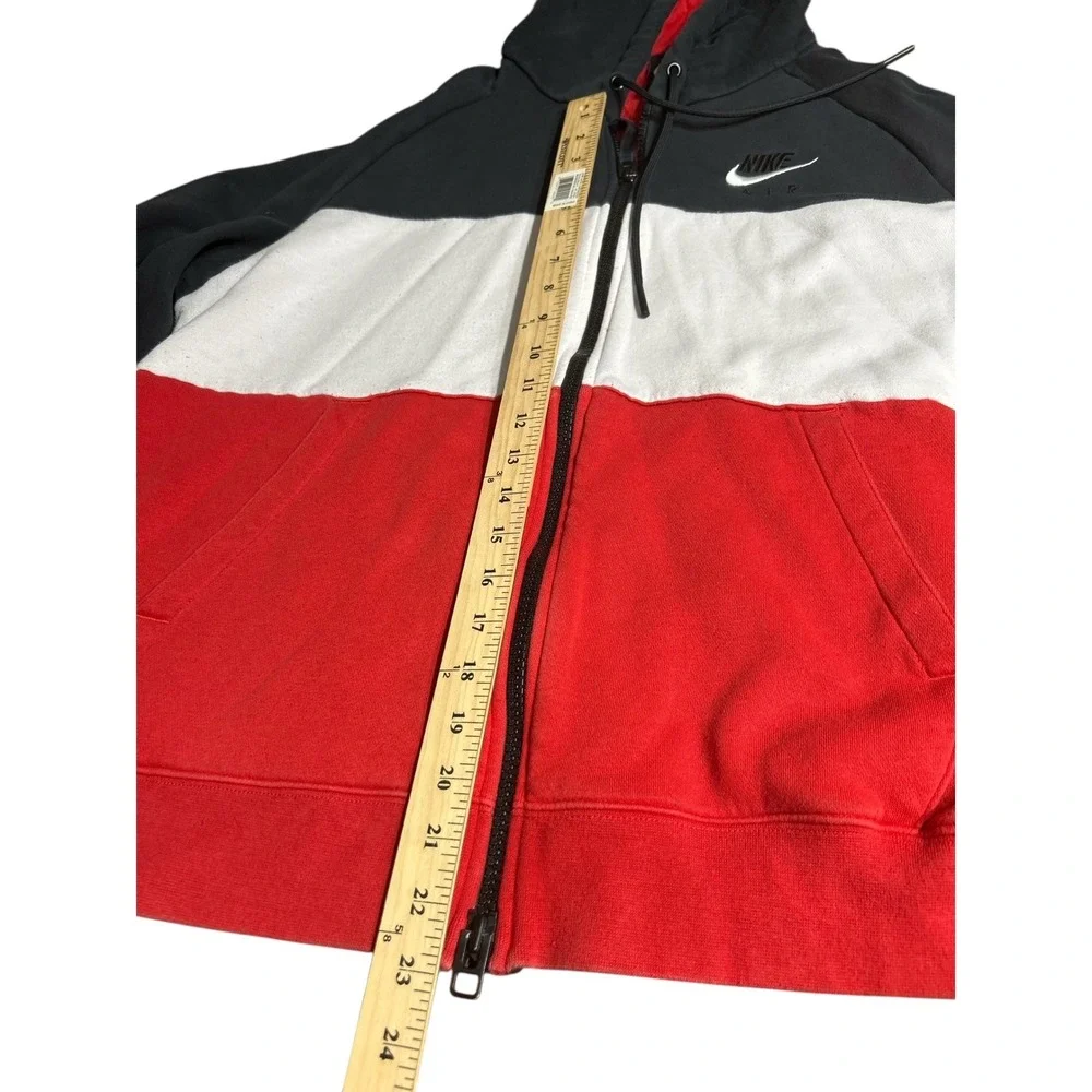 Nike‎ Air Colorblock Zip Up Hoodie Black White Red Men's Size Large